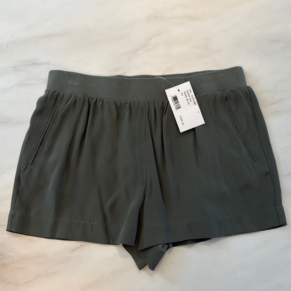 ATM Olive Green Silk Shorts! NWT!